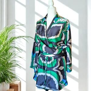 Zara Blouse & Bermuda Short Set with Bold Colorful Print